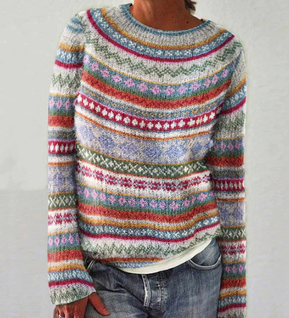 Pull Multicolore à Motifs