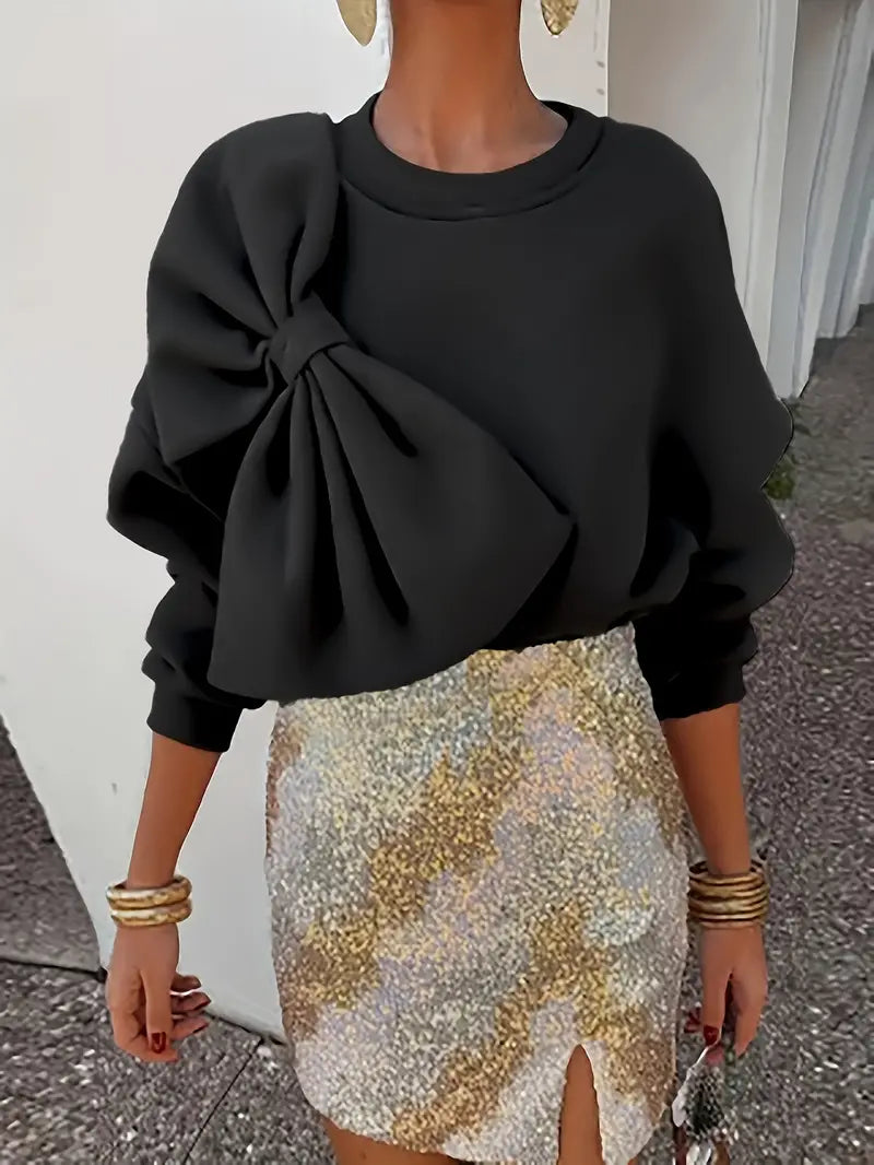 Sweat Élégant avec Nœud Oversize