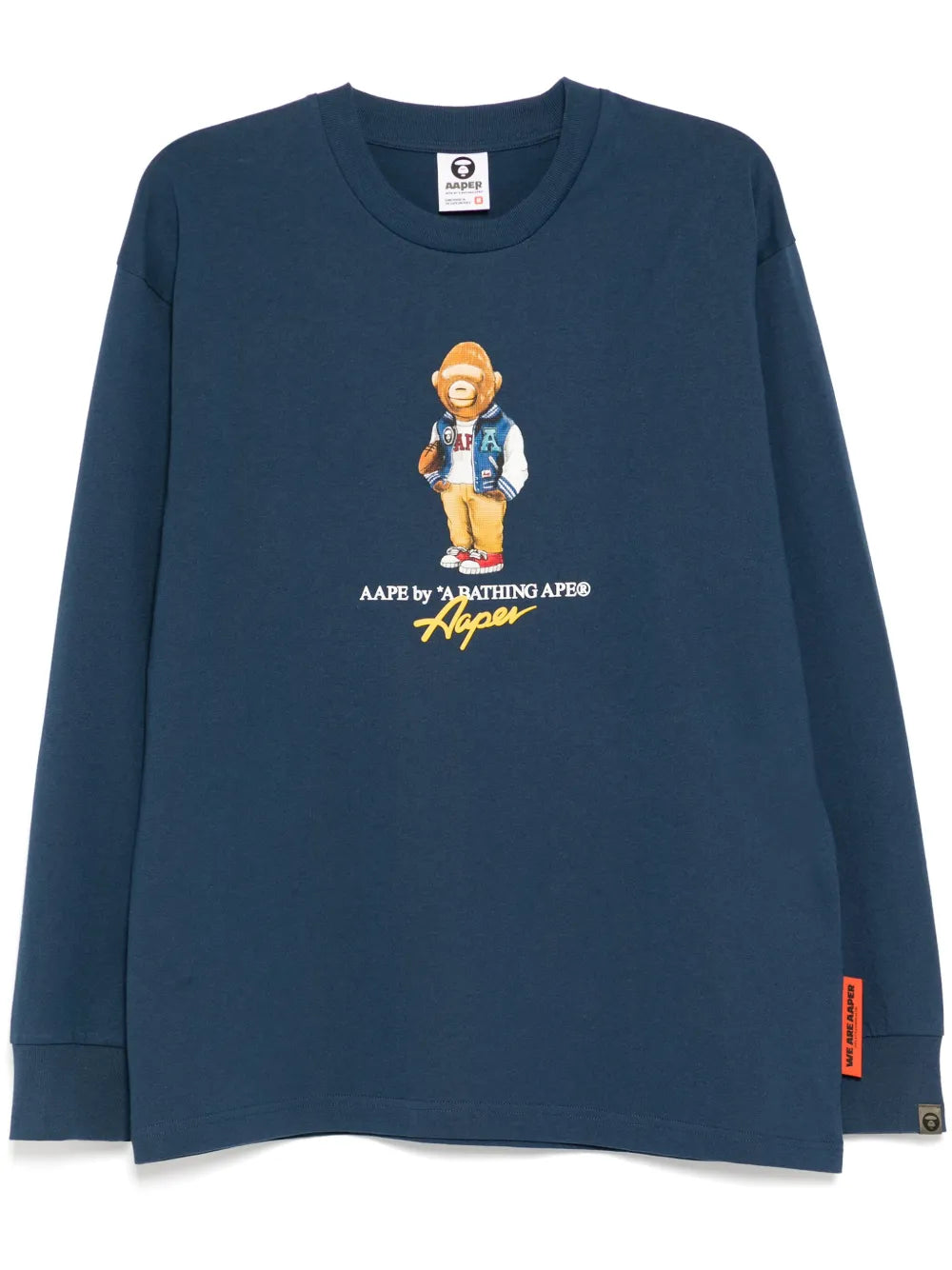 Aape Aaper Theme Long Sleeve Tee 'Navy'