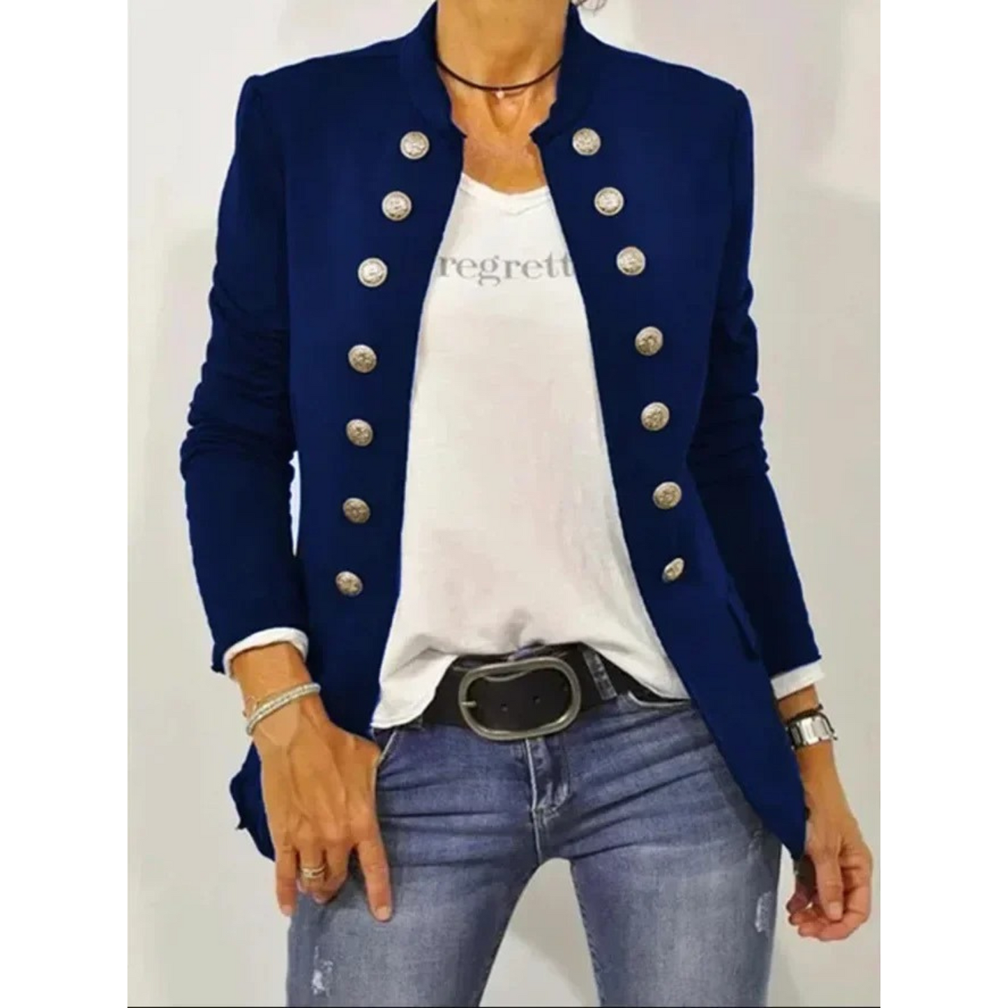 Blazer à Boutons Décoratifs