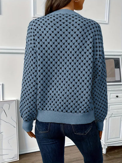 Pull Texturé à Manches Bouffantes