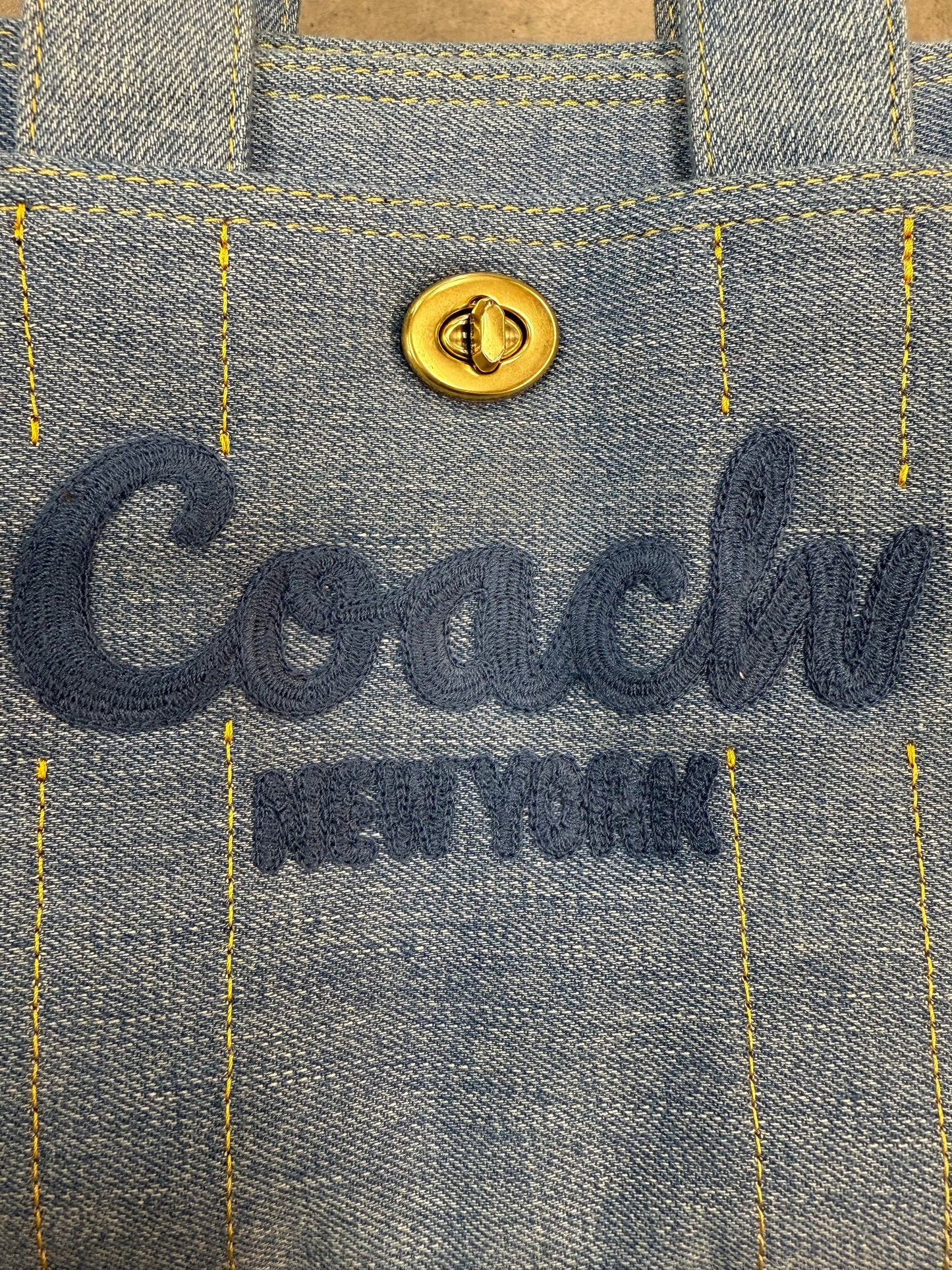 Coach Denim Cargo Tote Bag 'Blue'