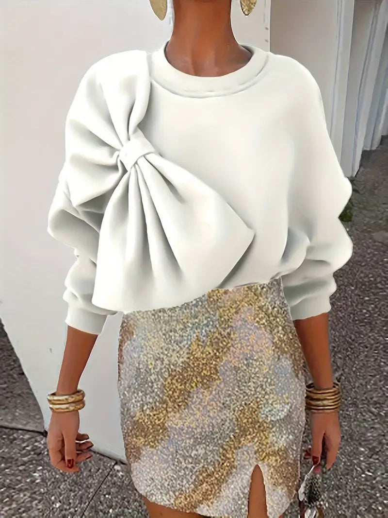 Sweat Élégant avec Nœud Oversize
